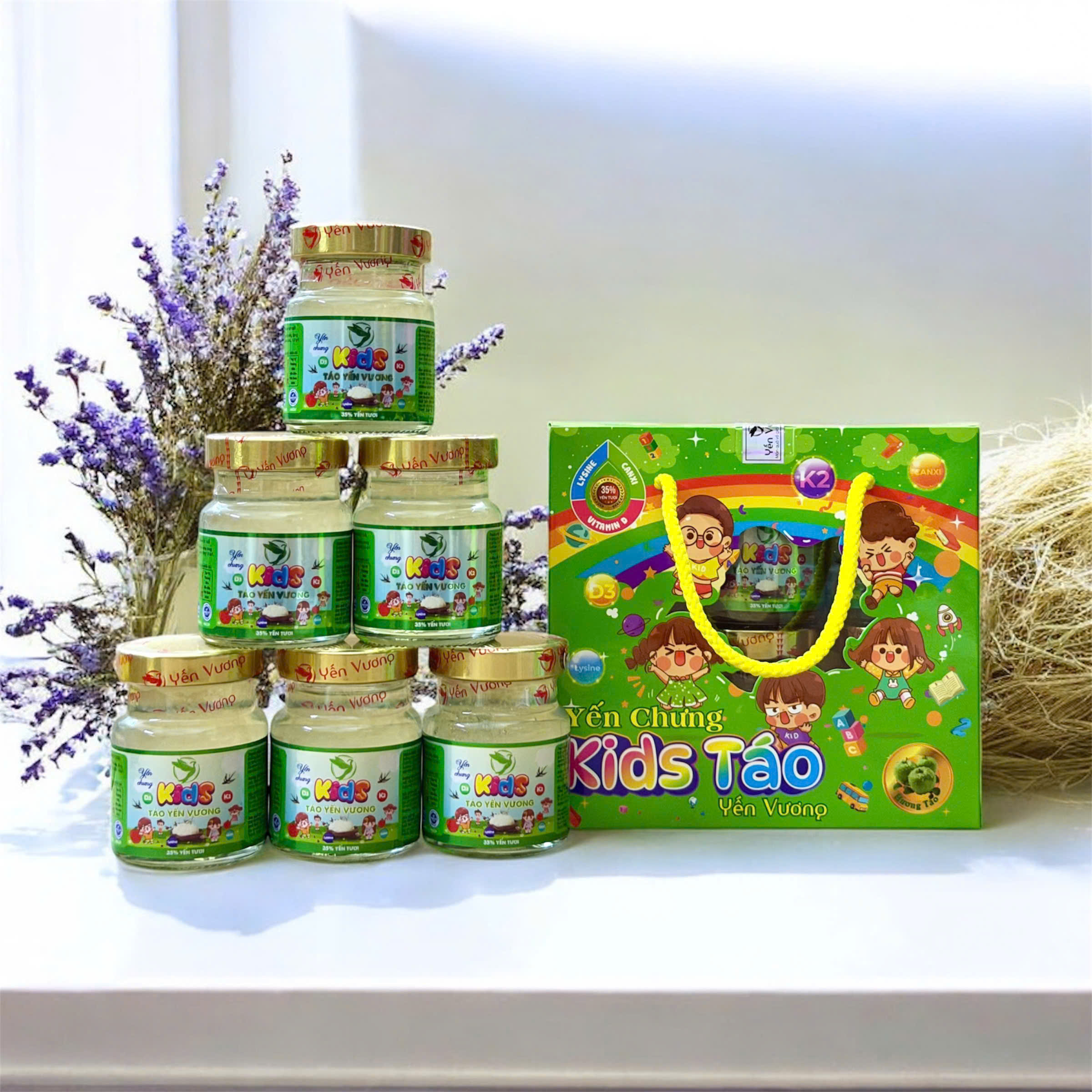 Lốc 6 hũ yến Vương 70ml Kids Táo